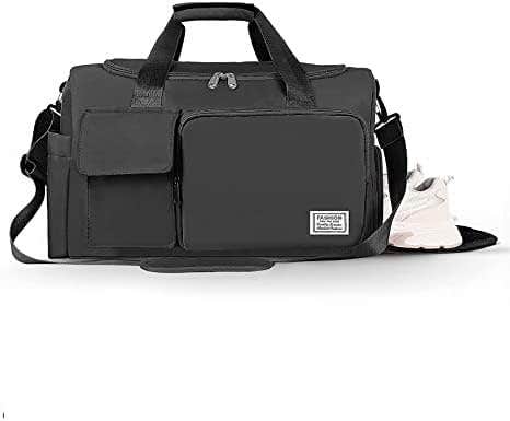 CHANCY Travel Duffel Bag with Shoe Compartment - Black