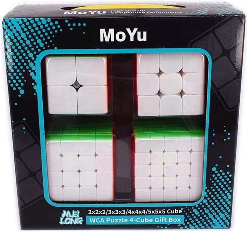 Liangcuber Plastic Speed Cube Set, 2x2x2, 3x3x3, 4x4x4, 5x5x5, 5 Pieces - Multicolor