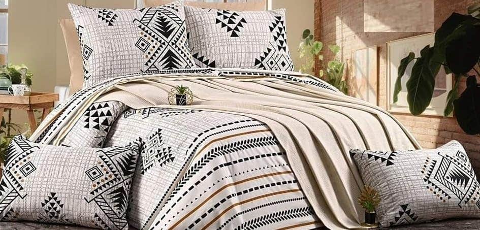 Egyptian Mixed Cotton Comforter, Comfortable, 2.5 x 2.4 meters, 3 Pieces - Multicolor