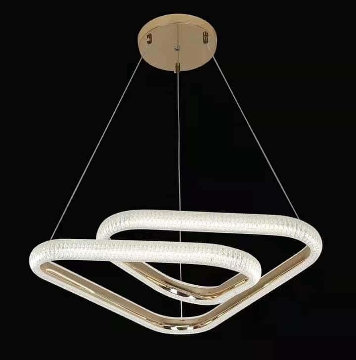 Modern LED chandelier, 45 cm, white, yellow and warm - gold