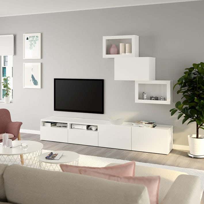 Wooden Tv Table, 180X39X30 Cm - White