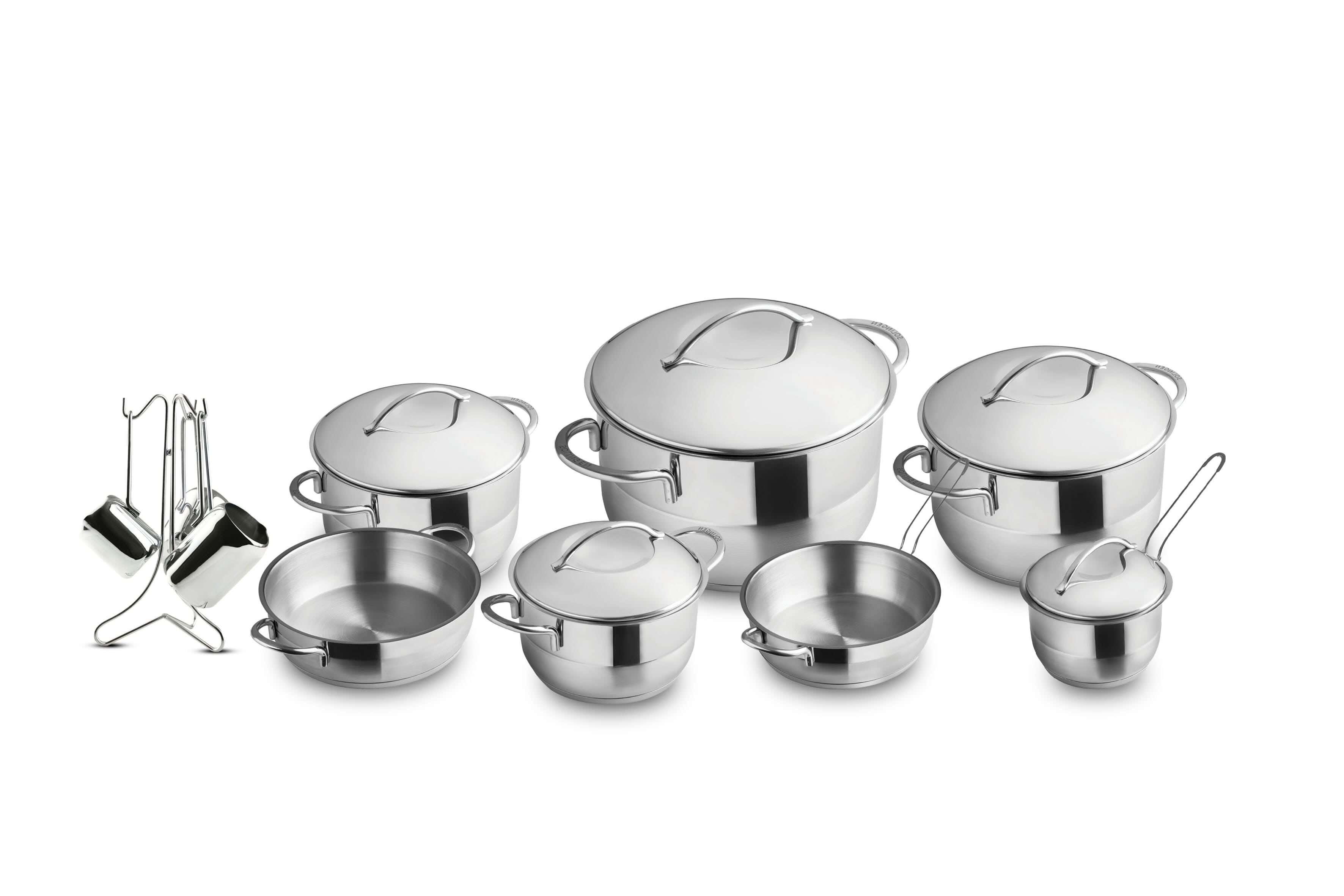 Solingen Stainless Steel Cookware Set, 16 Pieces - Silver