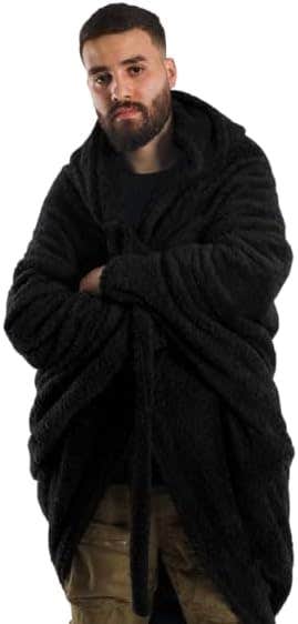 Blanket fur jacket, one size, unisex - black