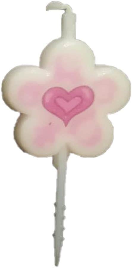 Flower Design Decorative Birthday Candle - Pink