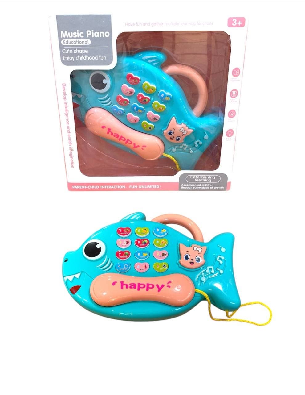 Alsafwa W25-202-3 Musical Fish Toy for Unisex Children - Blue