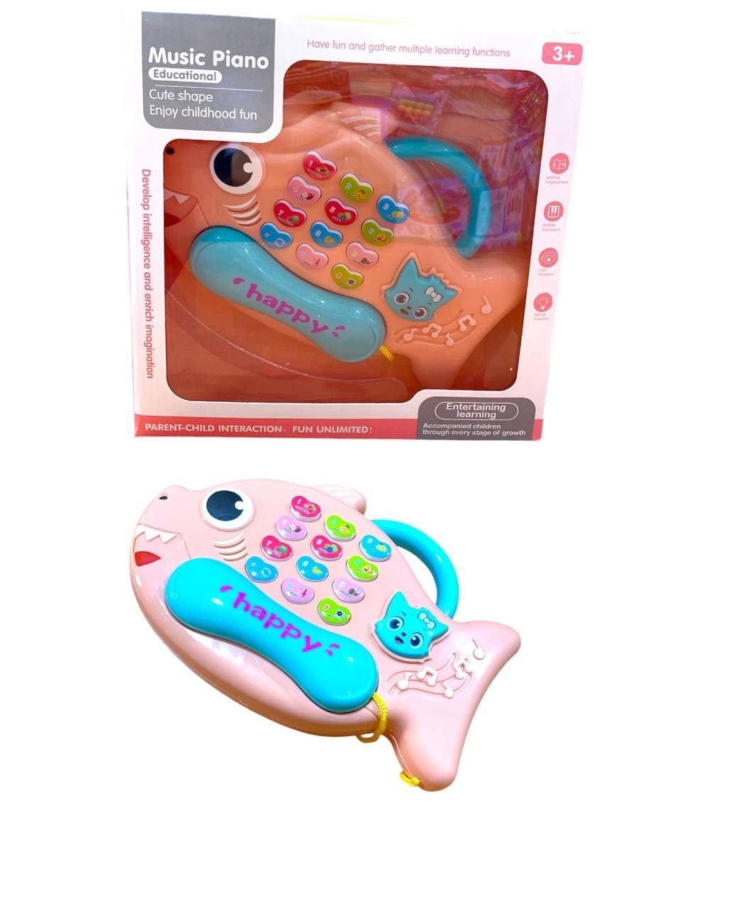 Alsafwa W25-202-4 Musical Fish Toy for Unisex Children - Pink