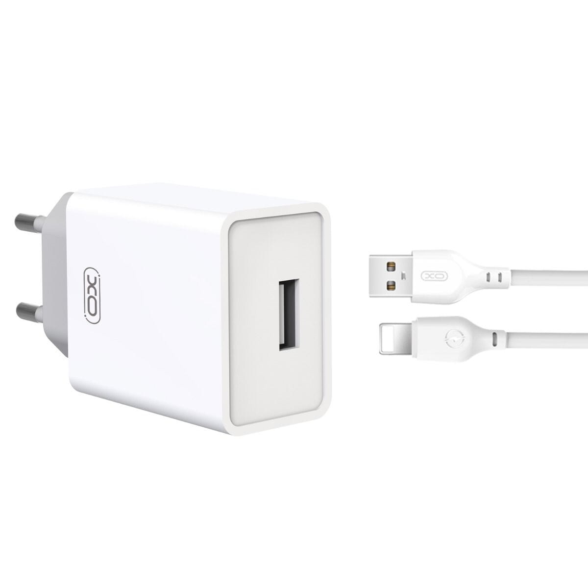 Xo Wall Charger, 2.4 A, With Lightning Cable - White