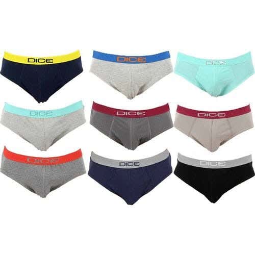 Dice Cotton Men Brief Set, S, 9 Pieces - Multicolor