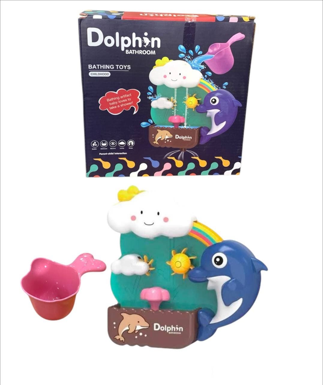 Alsafwa W25-209 Shower Dolphin Toy for Unisex Children - Multicolor