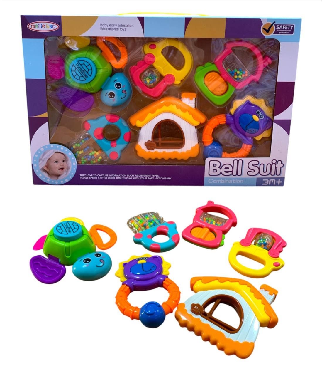 Alsafwa W25-210 Baby Rattles And Teethers Toy for Unisex Children, 6 Pieces - Multicolor