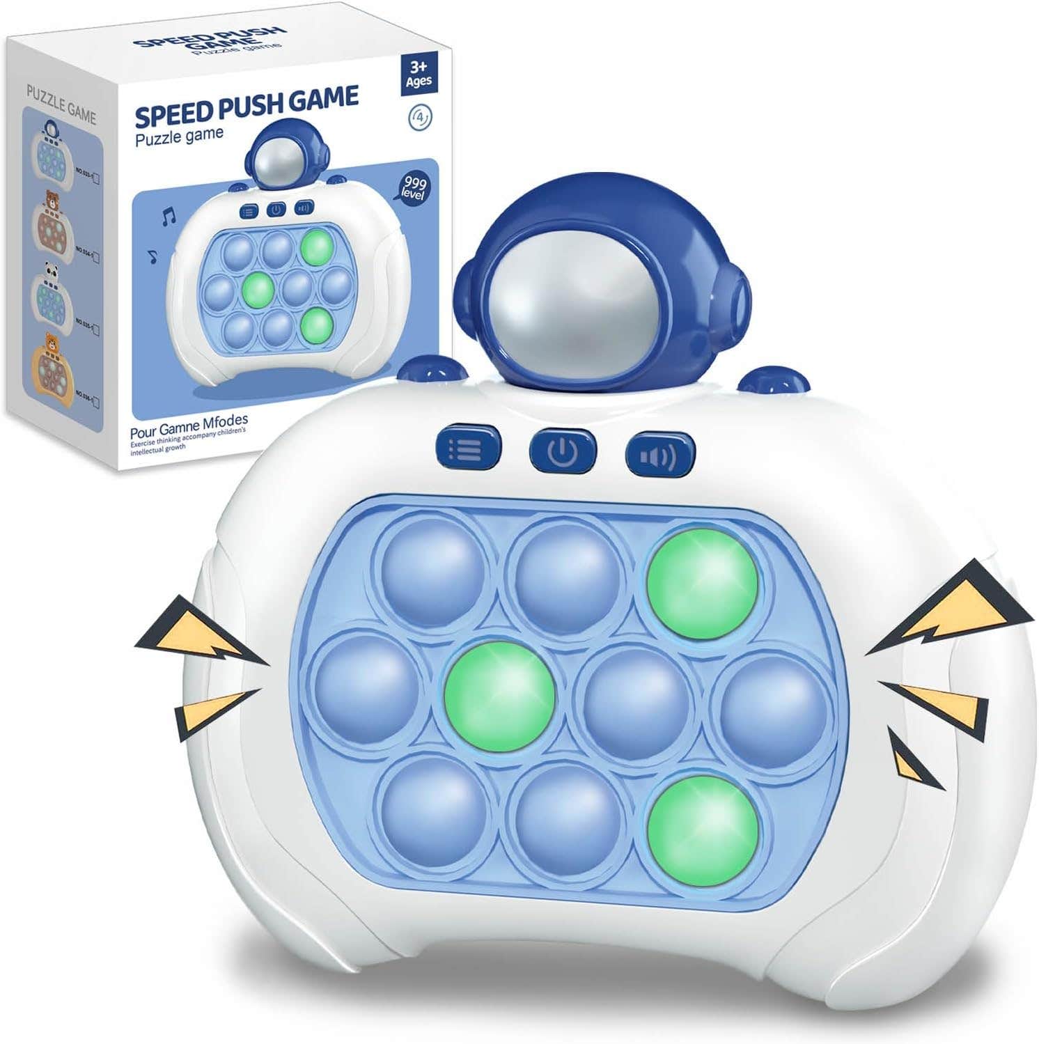 Tearoo Animal Design Plastic Push Pop It Game - Blue White
