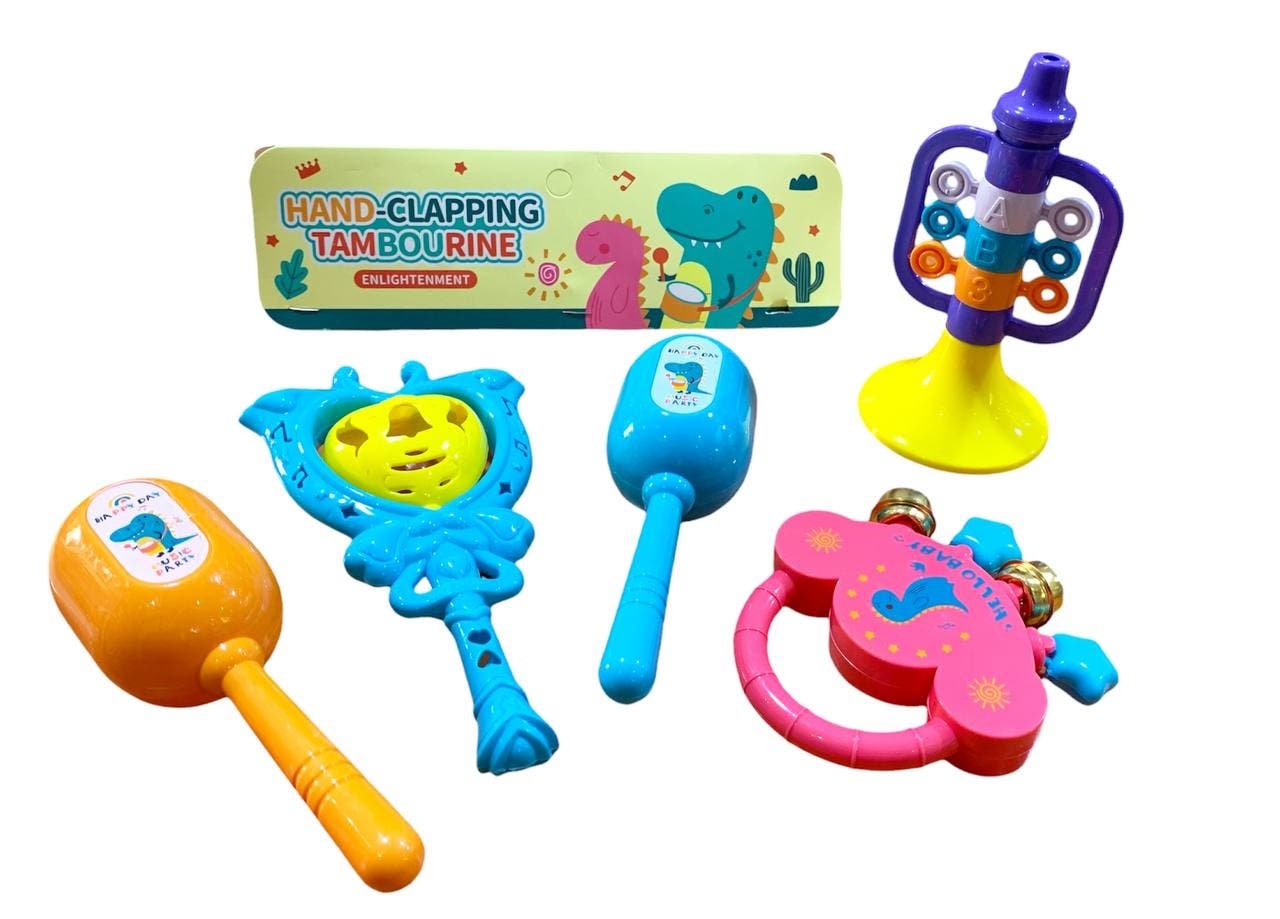 Alsafwa W25-211 Baby Rattles Toy for Unisex Children, 5 Pieces - Multicolor