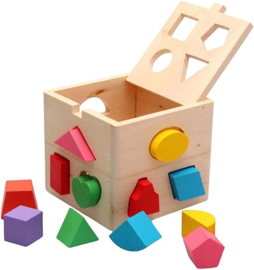 Alsafwa W33-8 Wooden Shape Matching Box - Beige