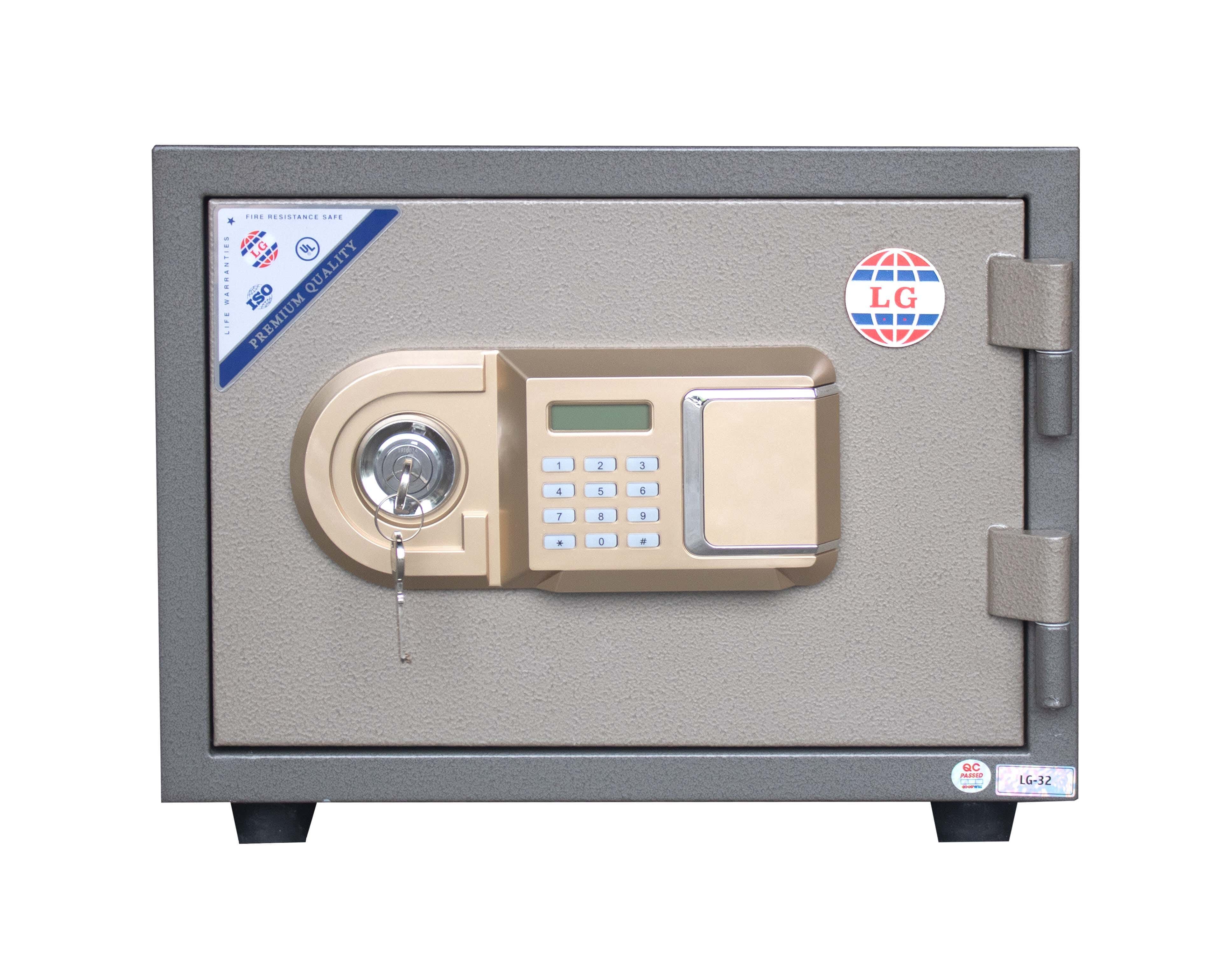 Lotfy Group LG Armored Steel Safe Weighing 42 Kg, 32.5 × 42 × 36.8 cm - Beige