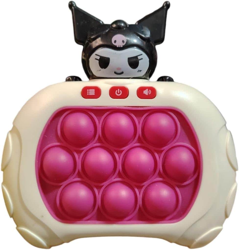 Light Up Design Plastic Push Pop It Game - White Pink