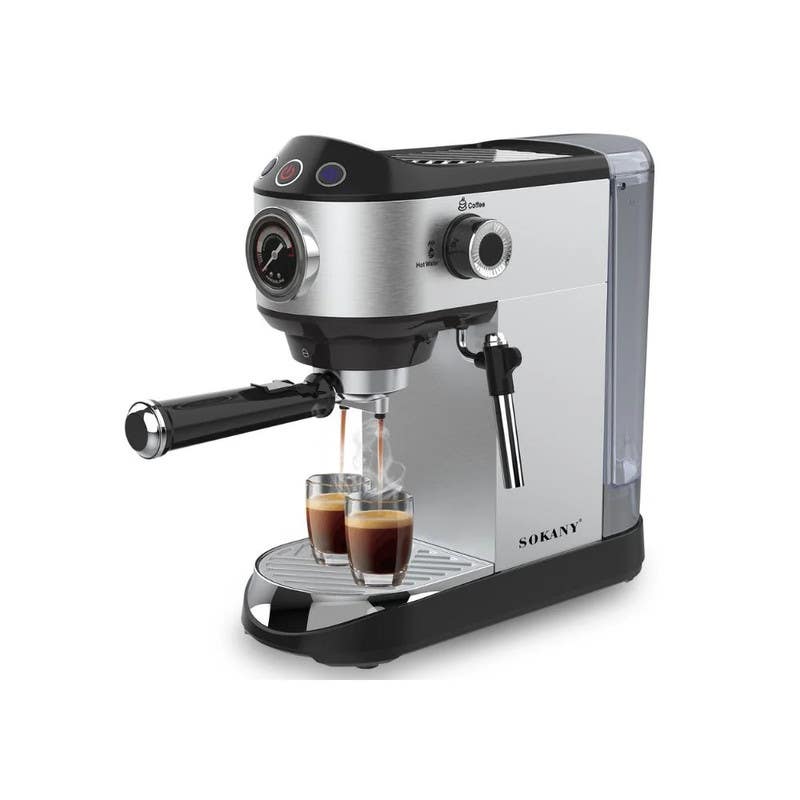 Sokany Coffee Maker, 1 Liter, 1450 Watt, SK-696B - Black Silver