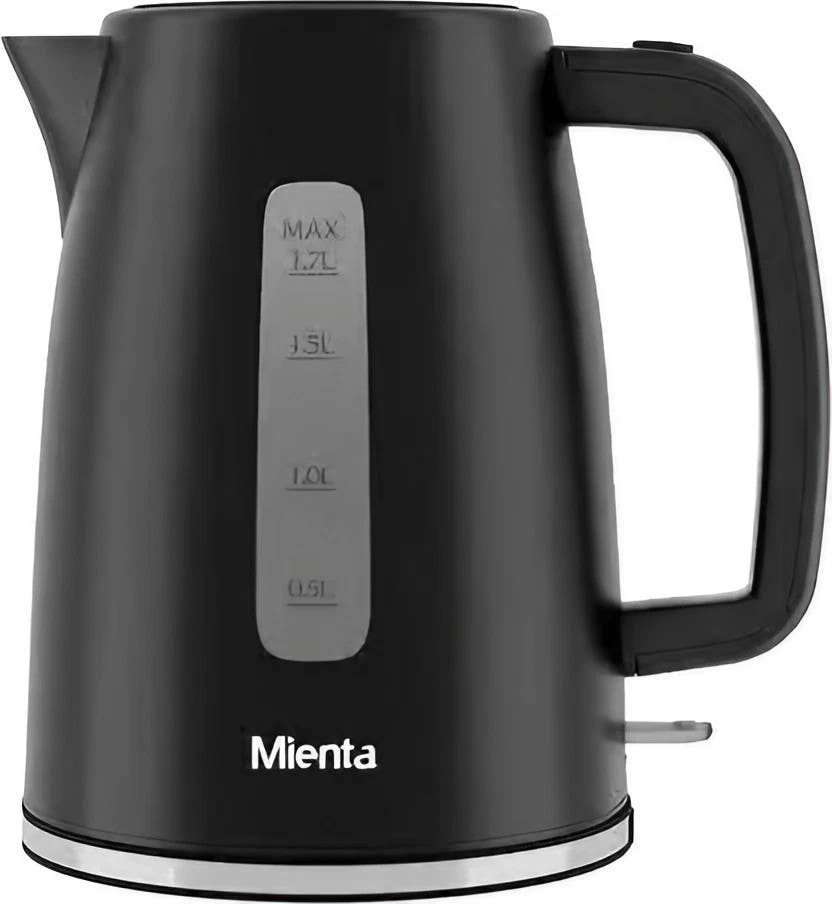 Mienta EK201737A Electric Water Kettle, 1.7 Liter, 2200 Watt - Black