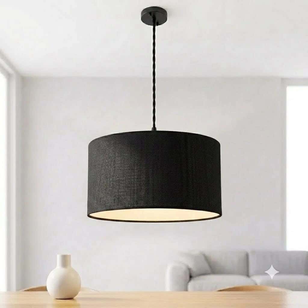 Joky Metal And Fabric Ceiling Chandelier, 30×45×30 cm - Black