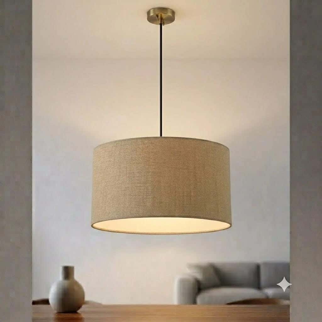 Joky Metal And Fabric Ceiling Chandelier, 30×45×30 cm - Beige 4