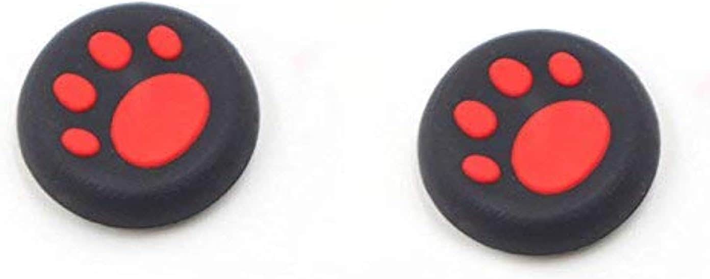 Sun Dream Silicone Controller Thumb Grips Caps for PlayStation, Xbox One, 2 Pieces - Red Black