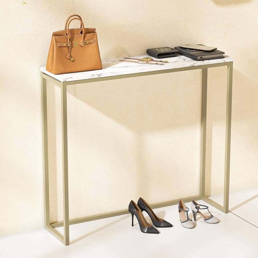 Metal console, 100x90x25 cm - Gold