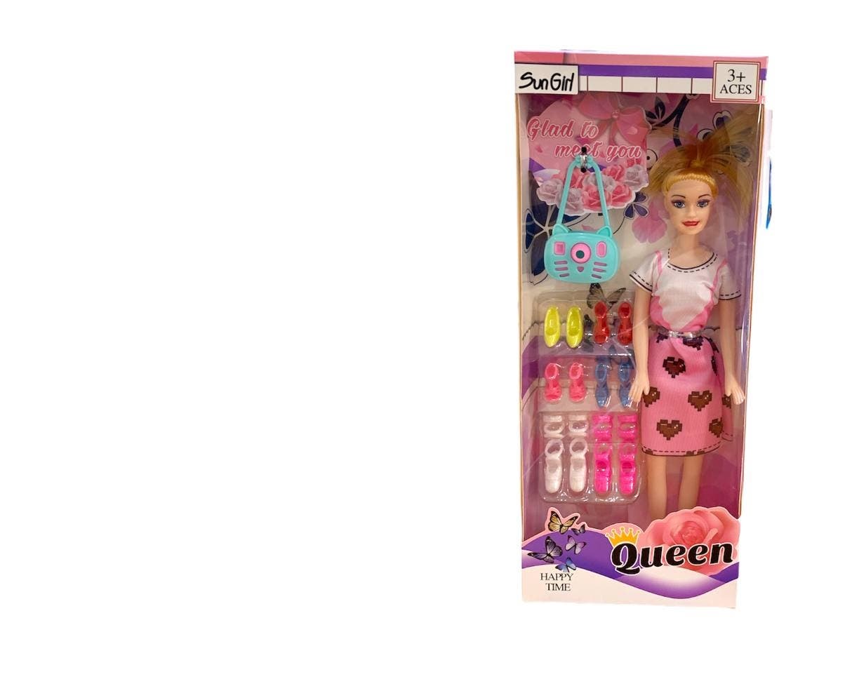 Alsafwa T-303-1 Doll With Accessories Toy for Girls - Multicolor