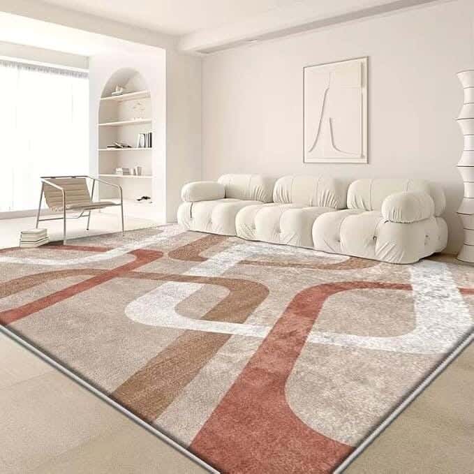 Line Sleep Dots Fabric Carpet protector, 200x300 cm - Multicolor