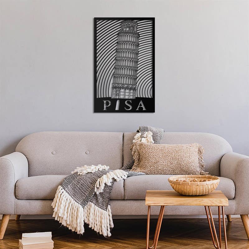 Decorative Wall Hanging, MDF Wood, 68×105×0.5 - Black