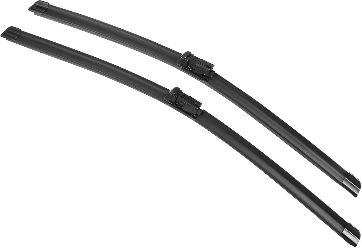 Natural Rubber Car Wiper Blades, 2 Pieces - Black