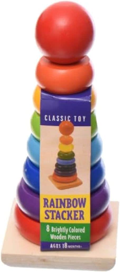 Accessories Shop Educational Design Wooden Rainbow Stacking, 7 Pieces - Multicolor