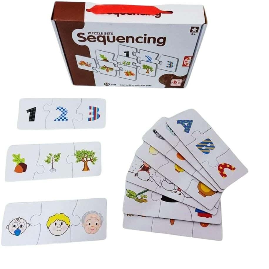 Alsafwa Sequence Puzzle Set, Includes 12 Puzzles - Multicolor