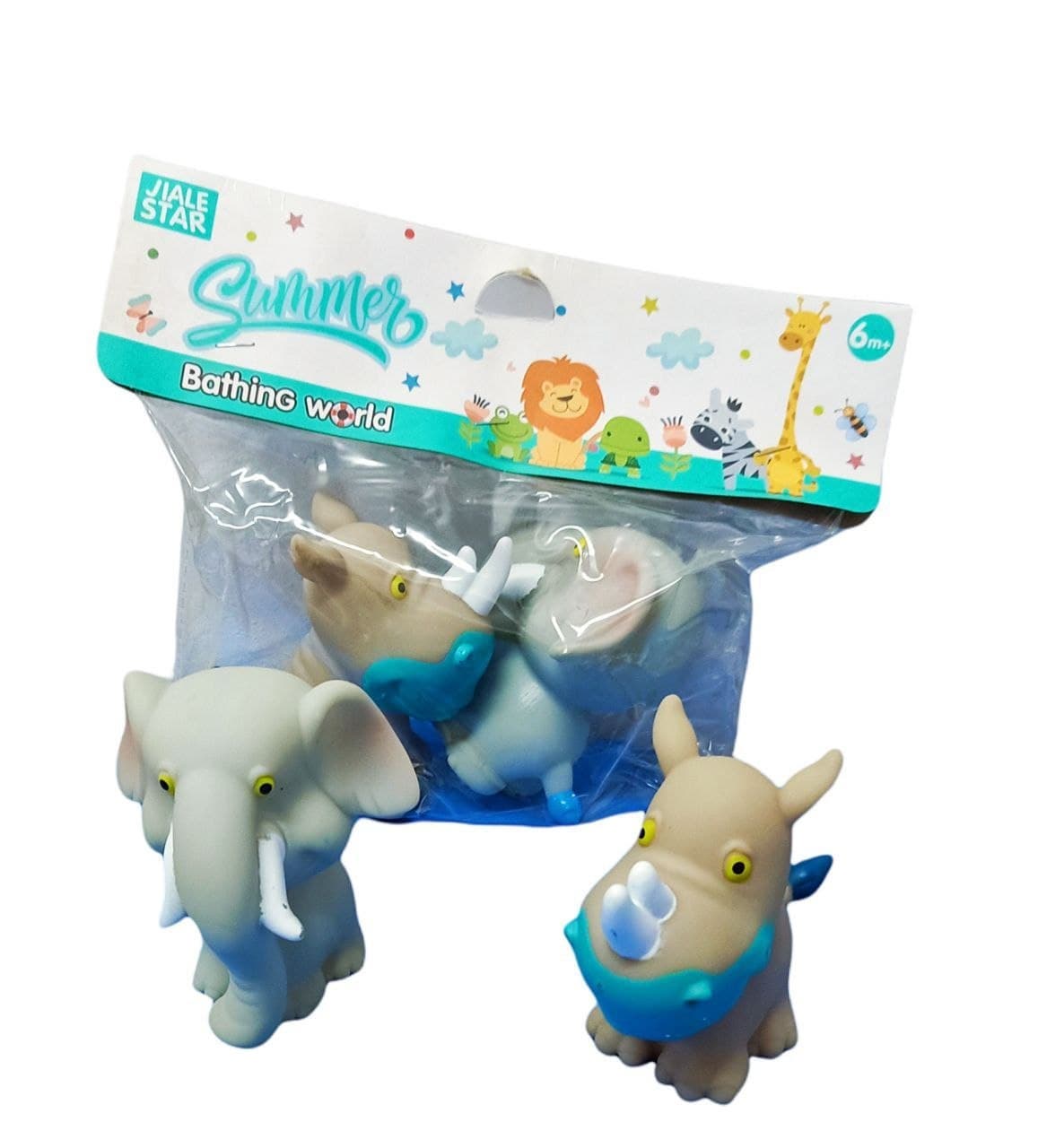 Alsafwa W25-5 Rubber Bath Animals Toy for Unisex Children - Multicolor