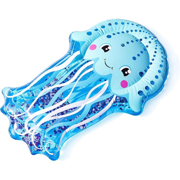 Bestway Jellyfish Shaped Pool Mat for Kids, 147 x 94 cm, Blue - 52292