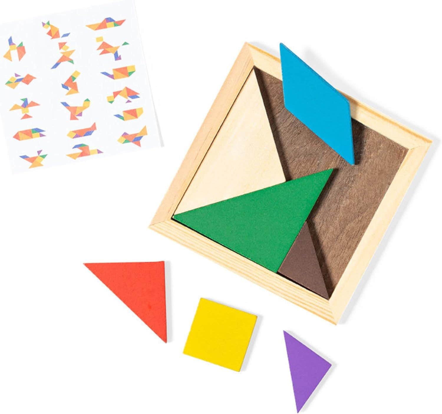 D Manu Wood Tangram Puzzle, 30 Pieces - Multicolor
