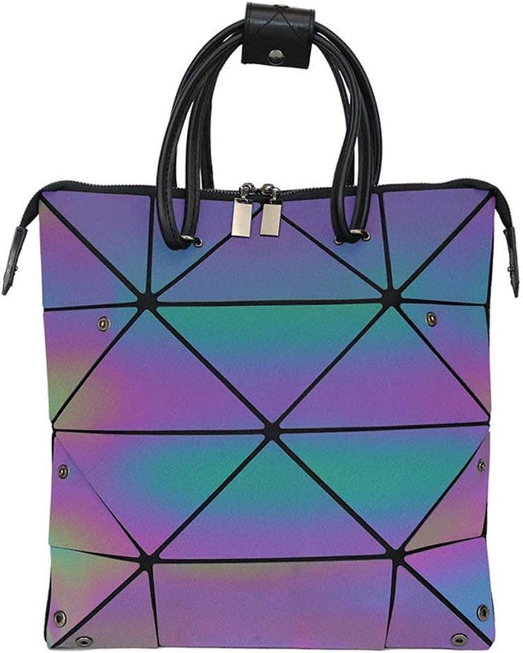 Tagdot Luminous Geometric Reflective Shoulder Bag for Women - Multicolor