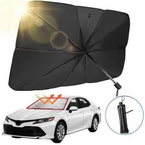 Car Sunshade For The Windshield, Uv Protection - Black