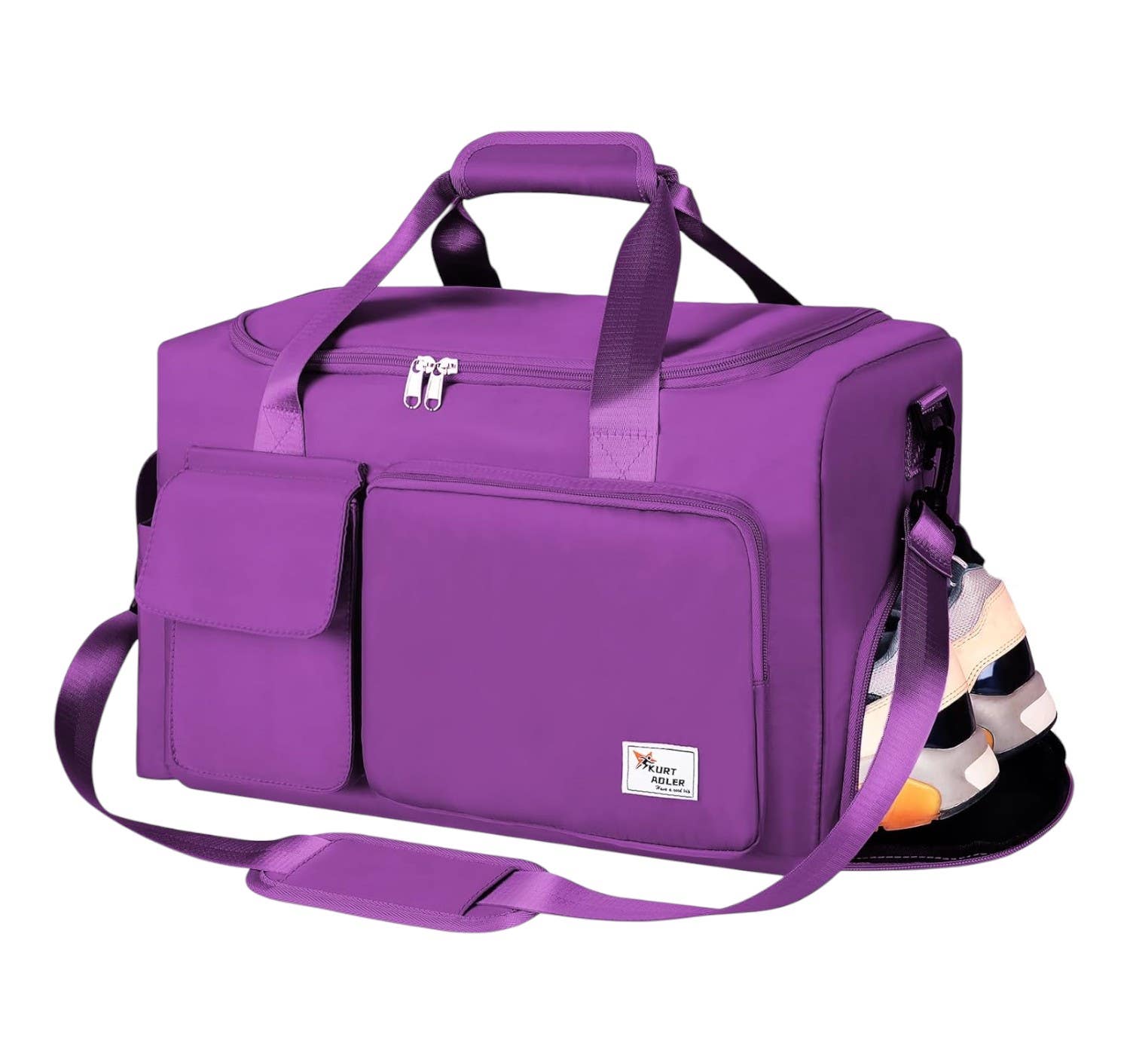 Kurt Adler Waterproof Travel Duffel Bag - Purple
