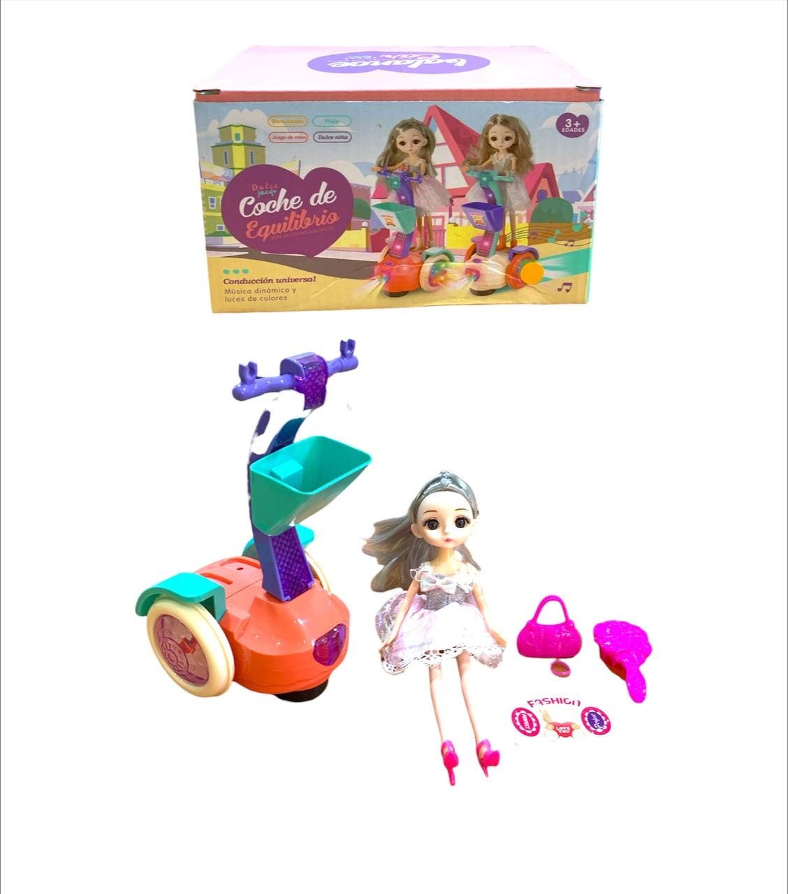 Alsafwa T-306 Doll With Scooter Toy for Girls - Multicolor