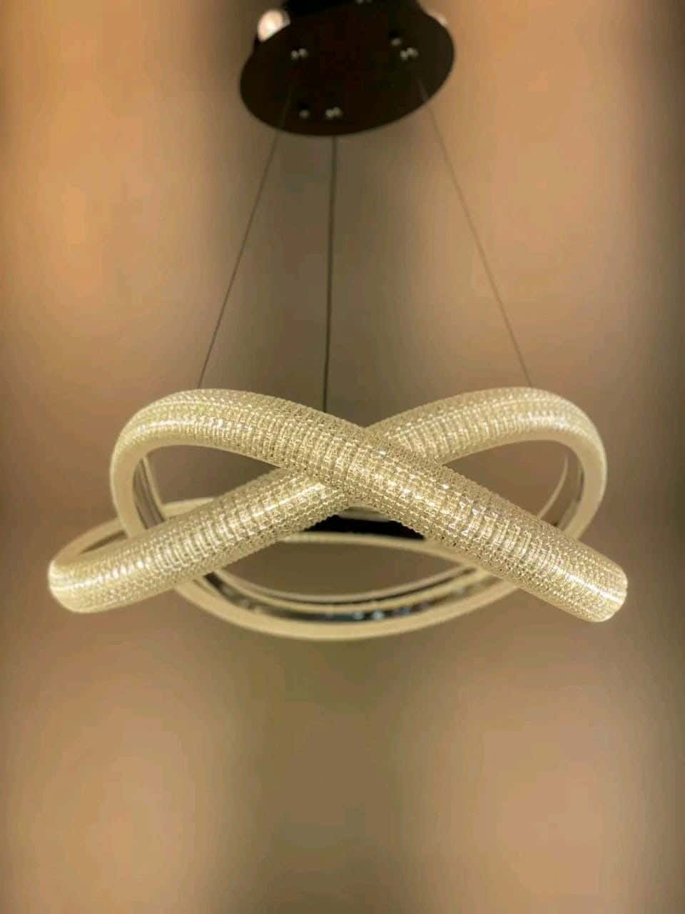 Modern LED chandelier, 45 cm, white, yellow and warm - gold