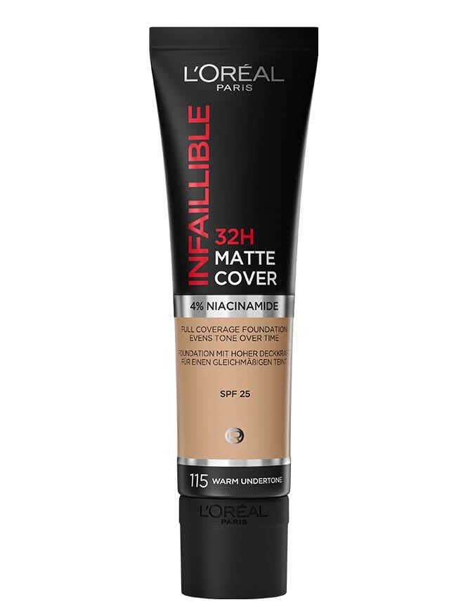 L'Oréal Infallible Matte Foundation With 32-Hour Coverage And 4% Niacinamide 115, For Women, 30 Ml