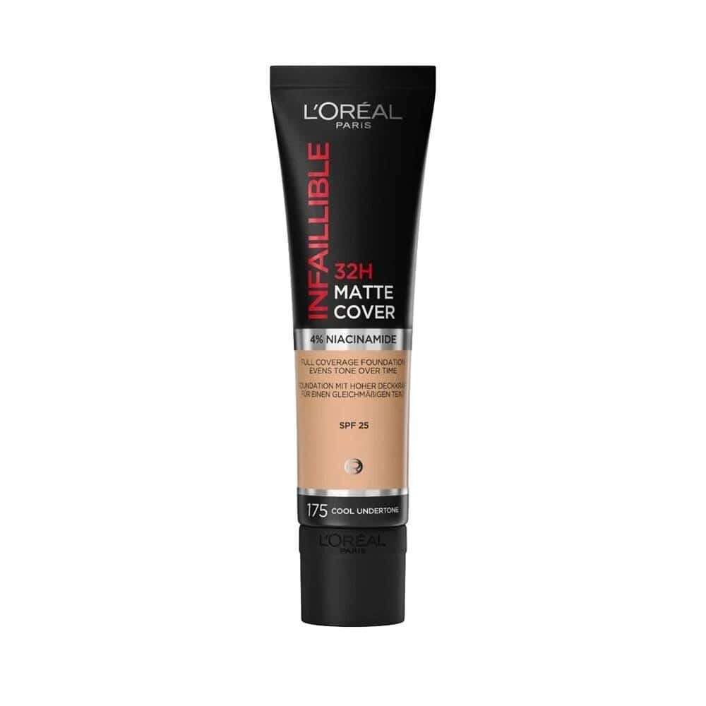 L'Oréal Paris Matte Foundation With 32-Hour Coverage And 4% Niacinamide, 175 L'Oréal, For Women, 30 Ml