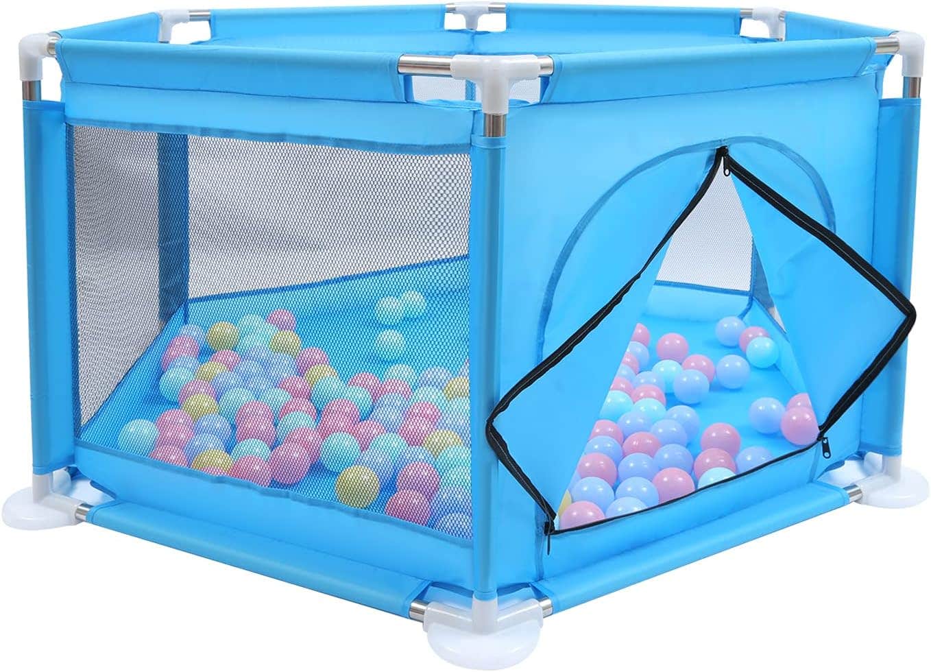 Beauenty Portable, Folding Design Playpen, 50 Pieces - Blue