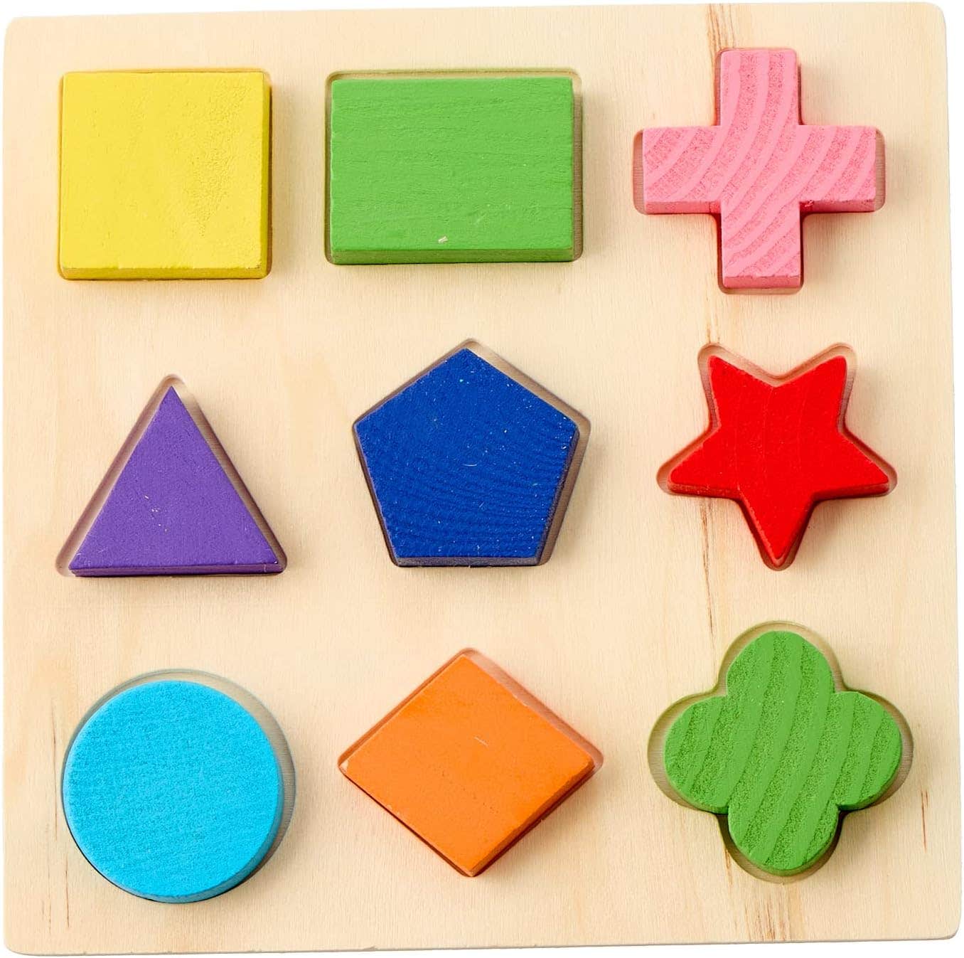 Geometric Design Wood Puzzle Set - Multicolor