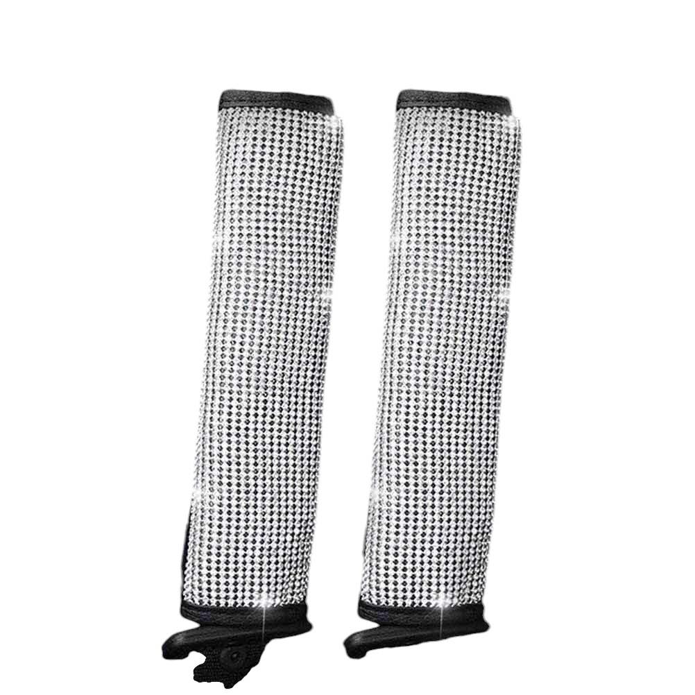 Crystal Diamond Seat Belt Shoulder Pads - Black Silver