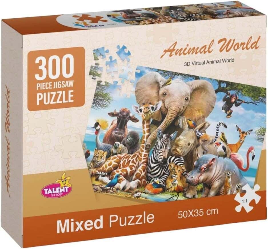 Talent Shop R45-2-12 Animal World Puzzle, 300 Pieces - Multicolor