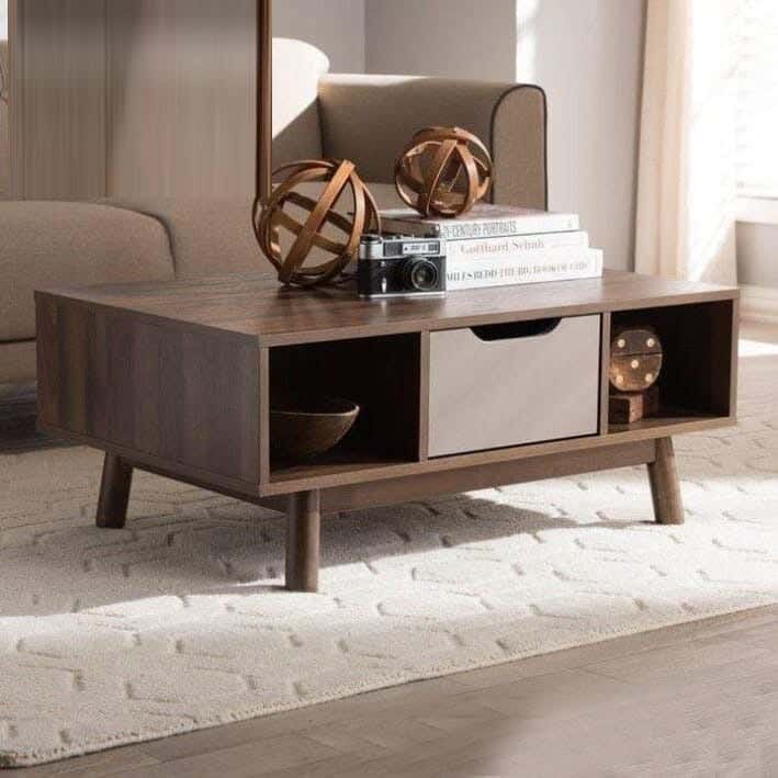 Mdf Center Table, 120 X 60 X 45 Cm - Brown
