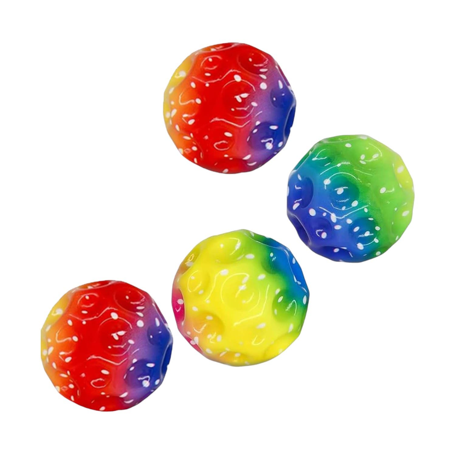 Sfsshui Bouncy Design Rubber Jump Ball, 4 Pieces - Multicolor