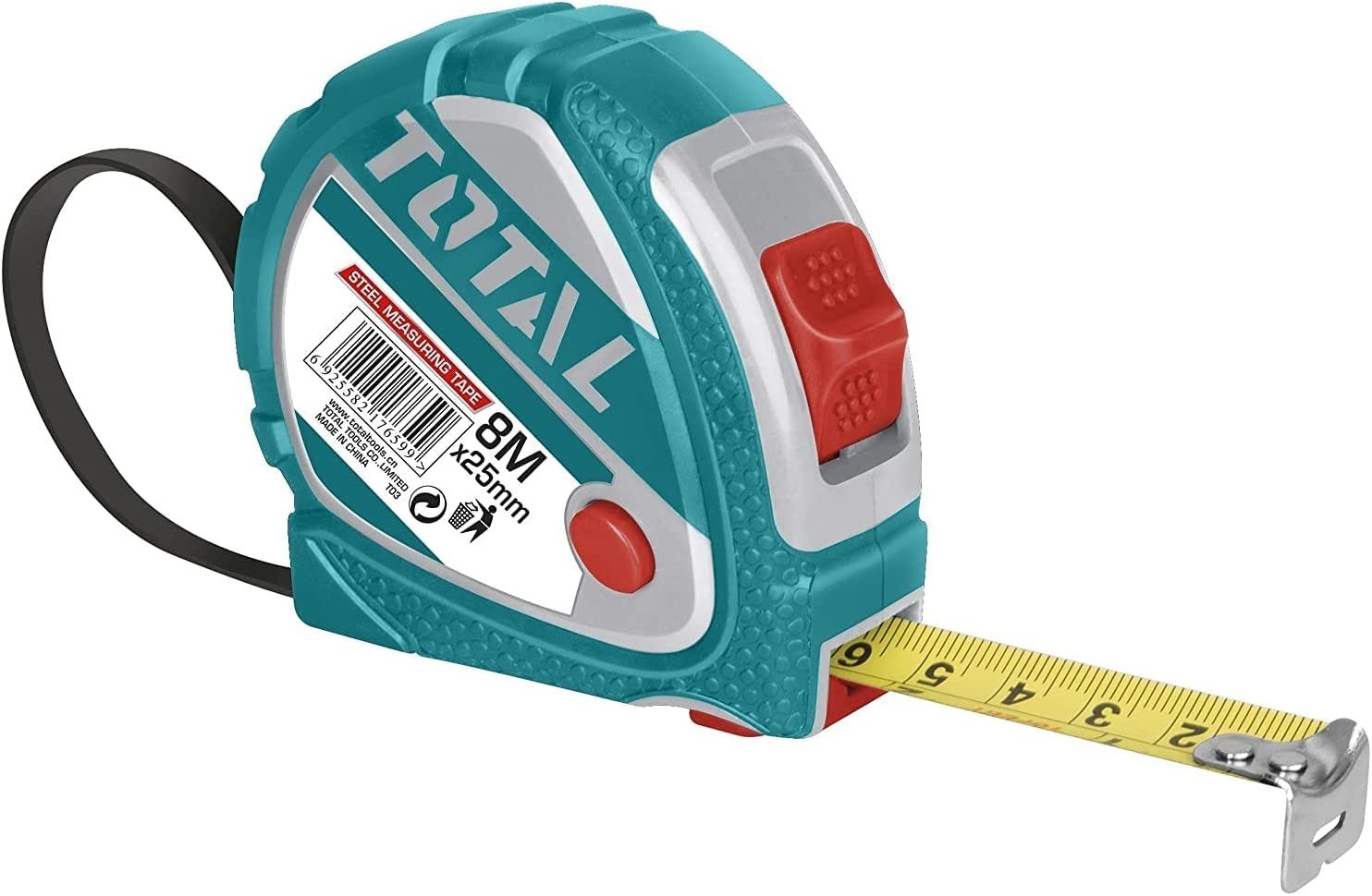 Total TMT126081 Steel Measuring Tape, 800 X 2.5 Cm - Multicolor