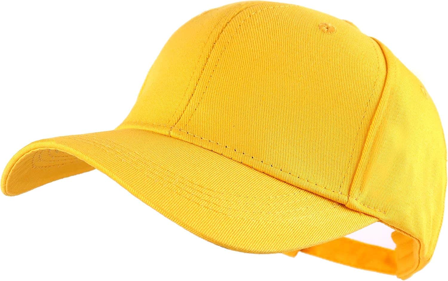Langzhen Adjustable Cotton Baseball Cap, L - Yellow