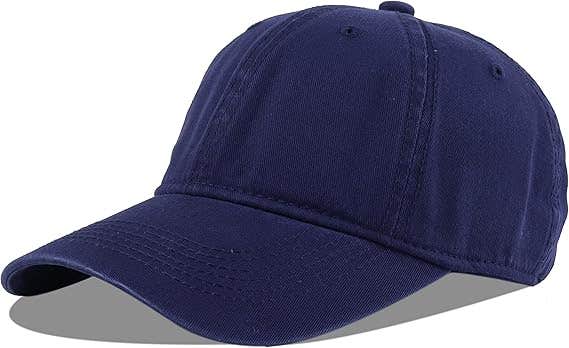 Langzhen Adjustable Cotton Baseball Cap, L - Navy Blue